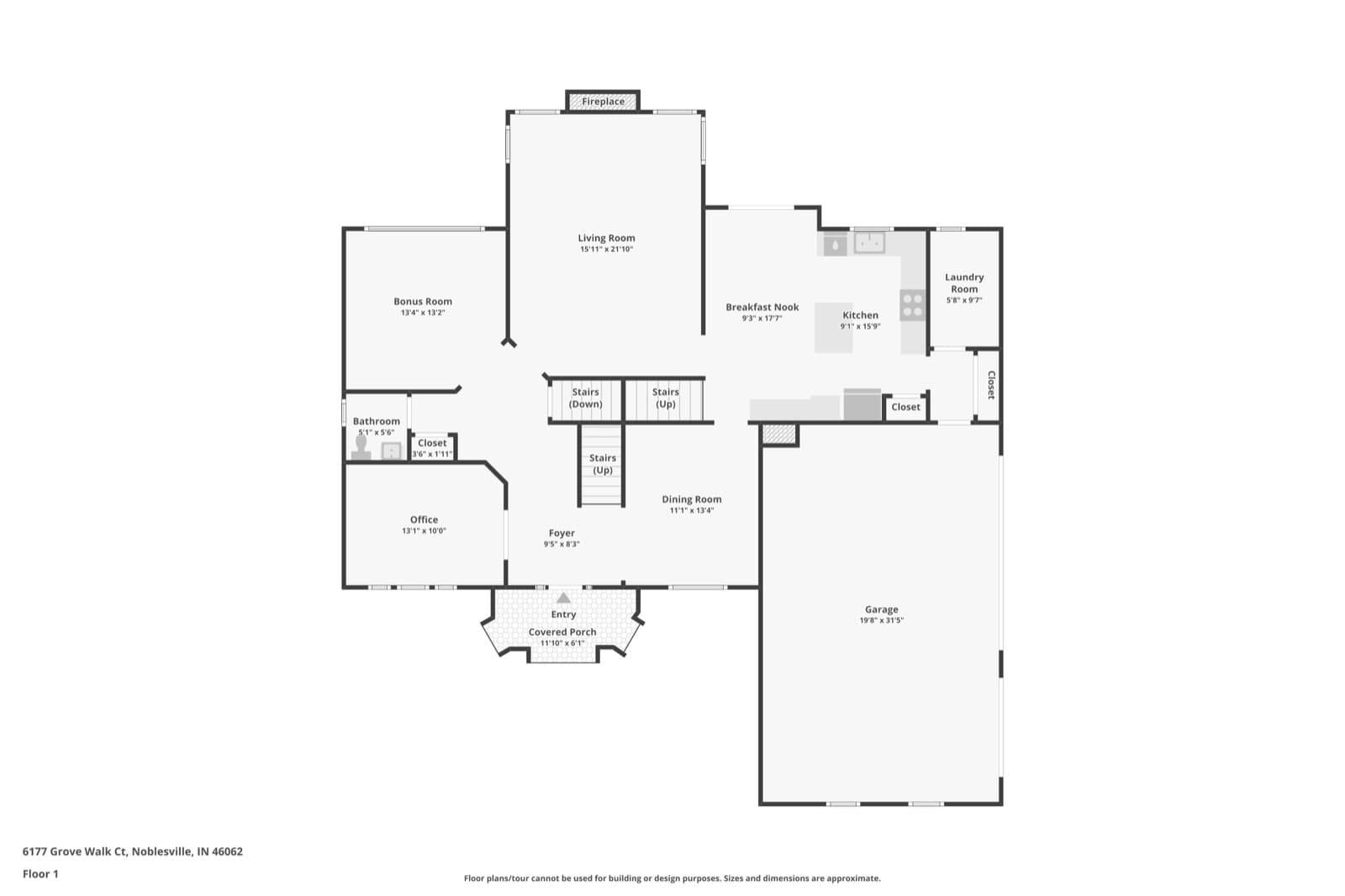 Main Level floor plan — 6177 Grove Walk Court